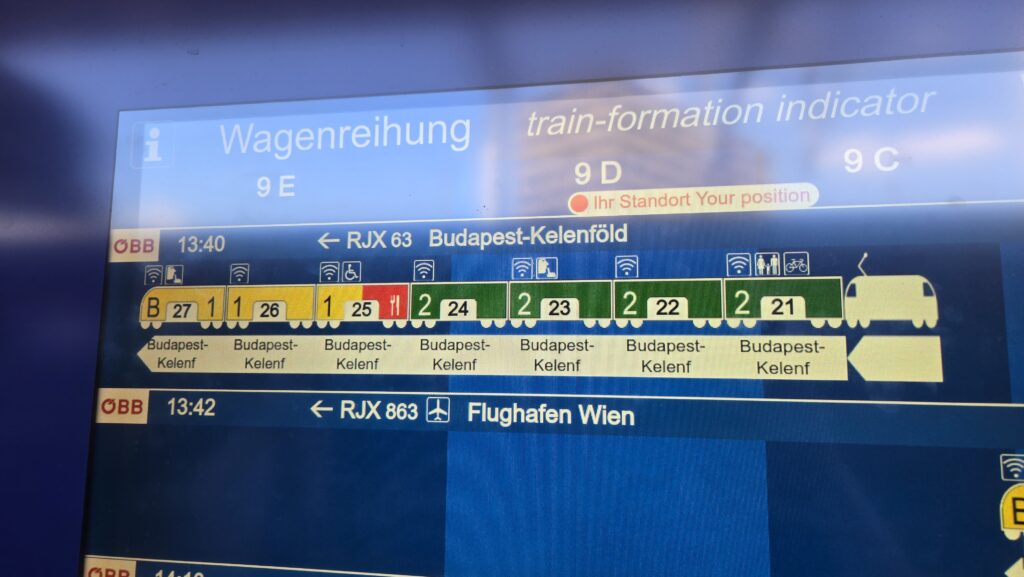 列車の編成(ウィーン中央駅で撮影)